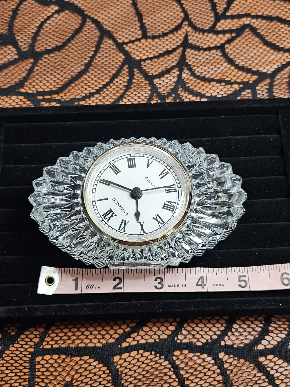 Shannon Crystal Lead Crystal Desk Clock Vintage Style Mantel Clock - Picture 5 of 7